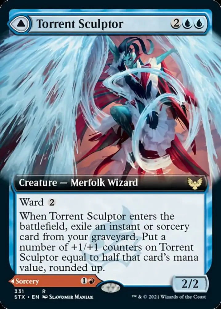 Torrent Sculptor // Flamethrower Sonata (Extended Art) [Strixhaven: School of Mages] - MTG Single