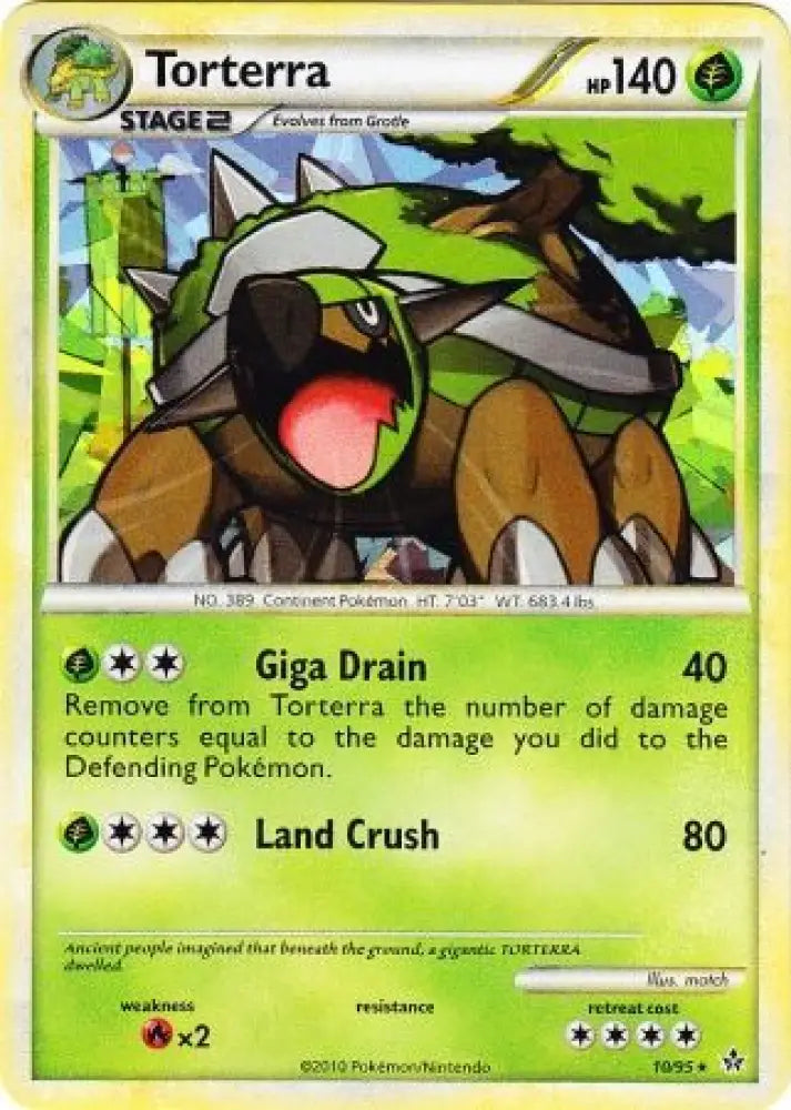 Torterra (10/95) (Cracked Ice Holo) [HeartGold & SoulSilver: Unleashed] - Pokemon Single