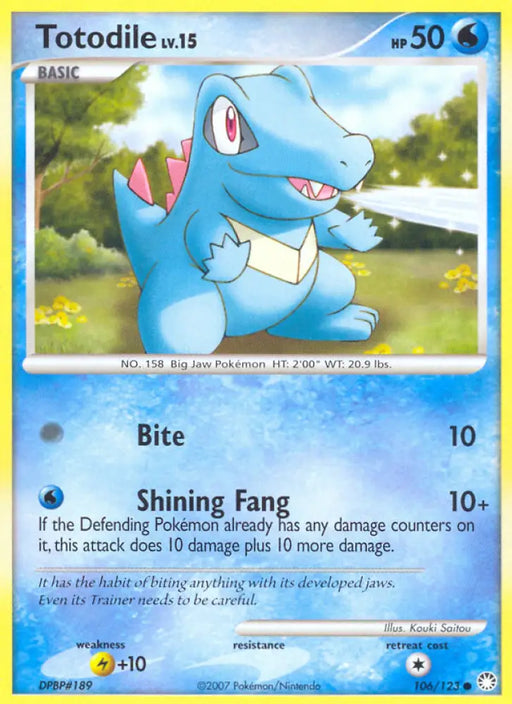 Totodile (106/123) [Diamond & Pearl: Mysterious Treasures] - Pokemon Single