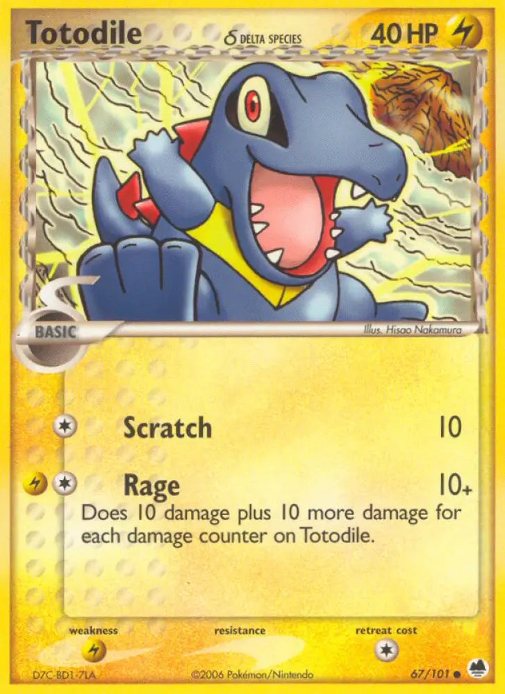 Totodile (67/101) (Delta Species) [EX: Dragon Frontiers] - Pokemon Single