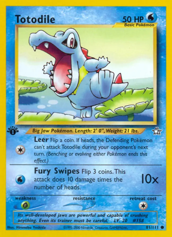 Totodile (81/111) [Neo Genesis 1st Edition] - Pokemon Single