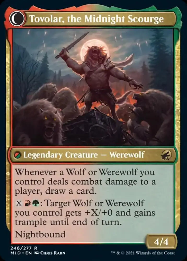 Tovolar Dire Overlord // Tovolar the Midnight Scourge [Innistrad: Midnight Hunt] - MTG Single