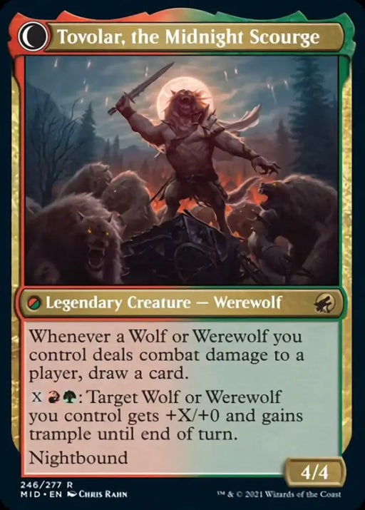 Tovolar Dire Overlord // Tovolar the Midnight Scourge [Innistrad: Midnight Hunt] - MTG Single