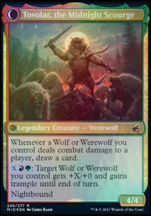 Tovolar Dire Overlord // Tovolar the Midnight Scourge [Innistrad: Midnight Hunt Prerelease Promos] - MTG Single