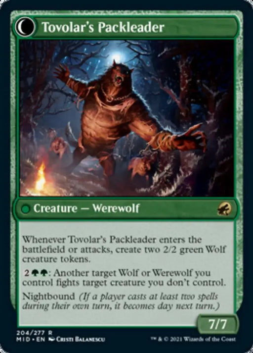 Tovolar’s Huntmaster // Tovolar’s Packleader [Innistrad: Midnight Hunt] - MTG Single