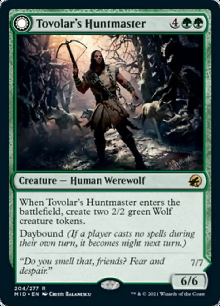 Tovolar’s Huntmaster // Tovolar’s Packleader [Innistrad: Midnight Hunt] - MTG Single