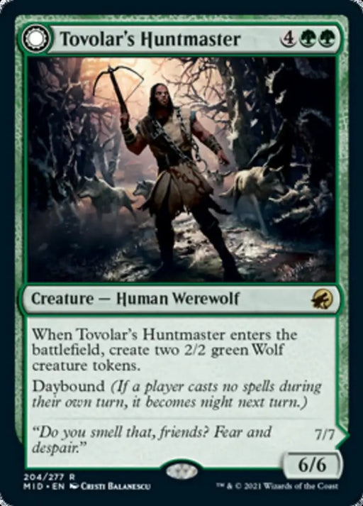 Tovolar’s Huntmaster // Tovolar’s Packleader [Innistrad: Midnight Hunt] - MTG Single