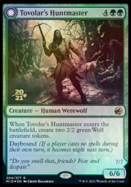 Tovolar’s Huntmaster // Tovolar’s Packleader [Innistrad: Midnight Hunt Prerelease Promos] - MTG Single