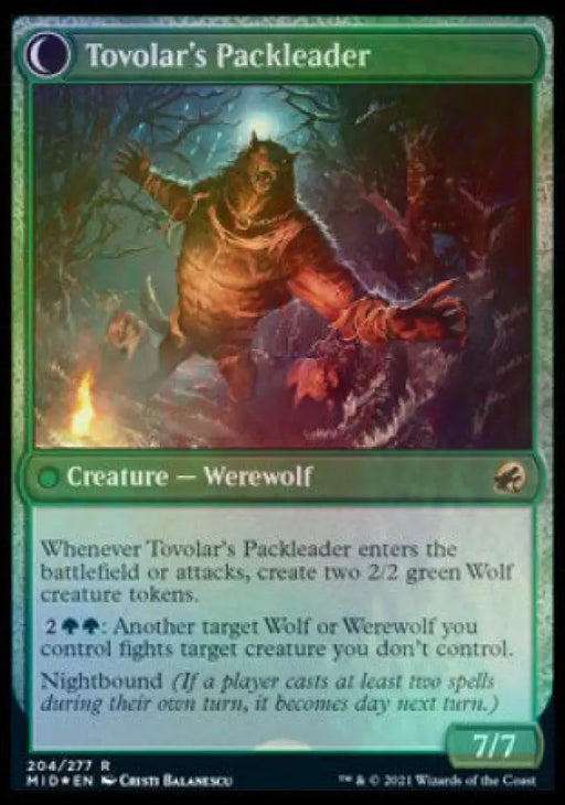 Tovolar’s Huntmaster // Tovolar’s Packleader [Innistrad: Midnight Hunt Prerelease Promos] - MTG Single