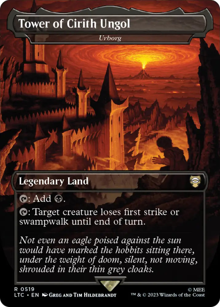 Tower of Cirith Ungol - Urborg (Borderless) [The Lord of the Rings: Tales of Middle-Earth Commander] - MTG Single