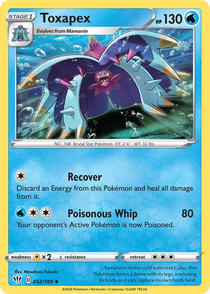 Toxapex (052/189) [Sword & Shield: Darkness Ablaze] - Pokemon Single