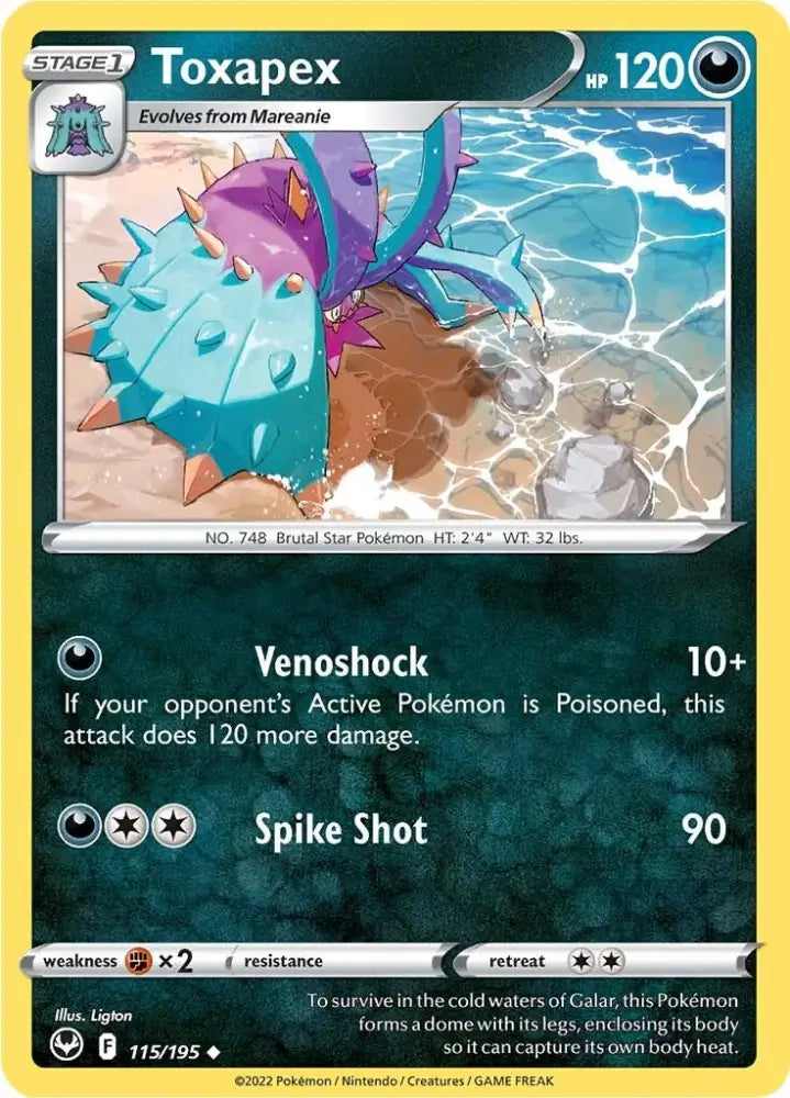 Toxapex (115/195) [Sword & Shield: Silver Tempest] - Pokemon Single