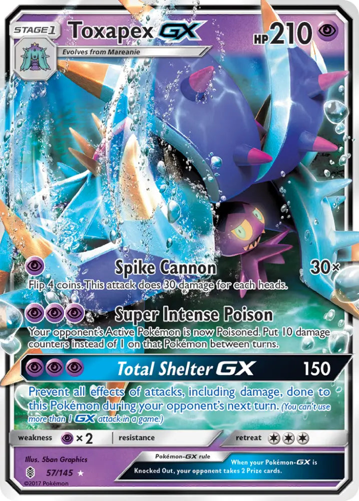 Toxapex GX (57/145) [Sun & Moon: Guardians Rising] - Pokemon Single