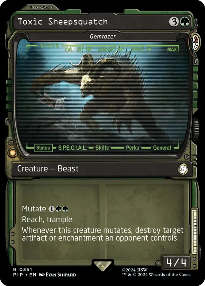 Toxic Sheepsquatch - Gemrazer (Showcase) [Fallout] - MTG Single