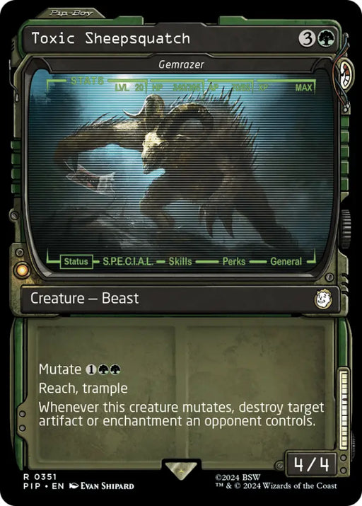 Toxic Sheepsquatch - Gemrazer (Showcase) [Fallout] - MTG Single