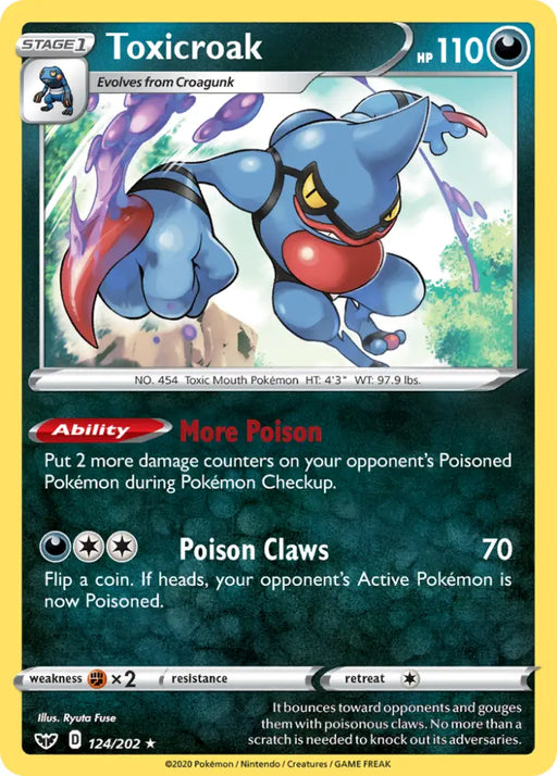 Toxicroak (124/202) [Sword & Shield: Base Set] - Pokemon Single