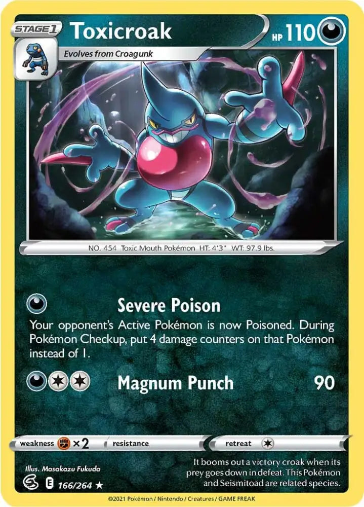 Toxicroak (166/264) [Sword & Shield: Fusion Strike] - Pokemon Single