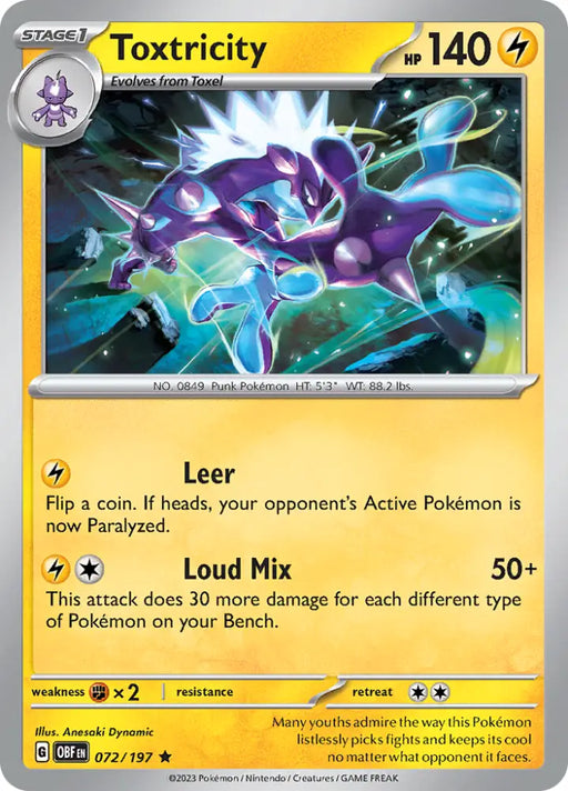 Toxtricity (072/197) [Scarlet & Violet: Obsidian Flames] - Pokemon Single