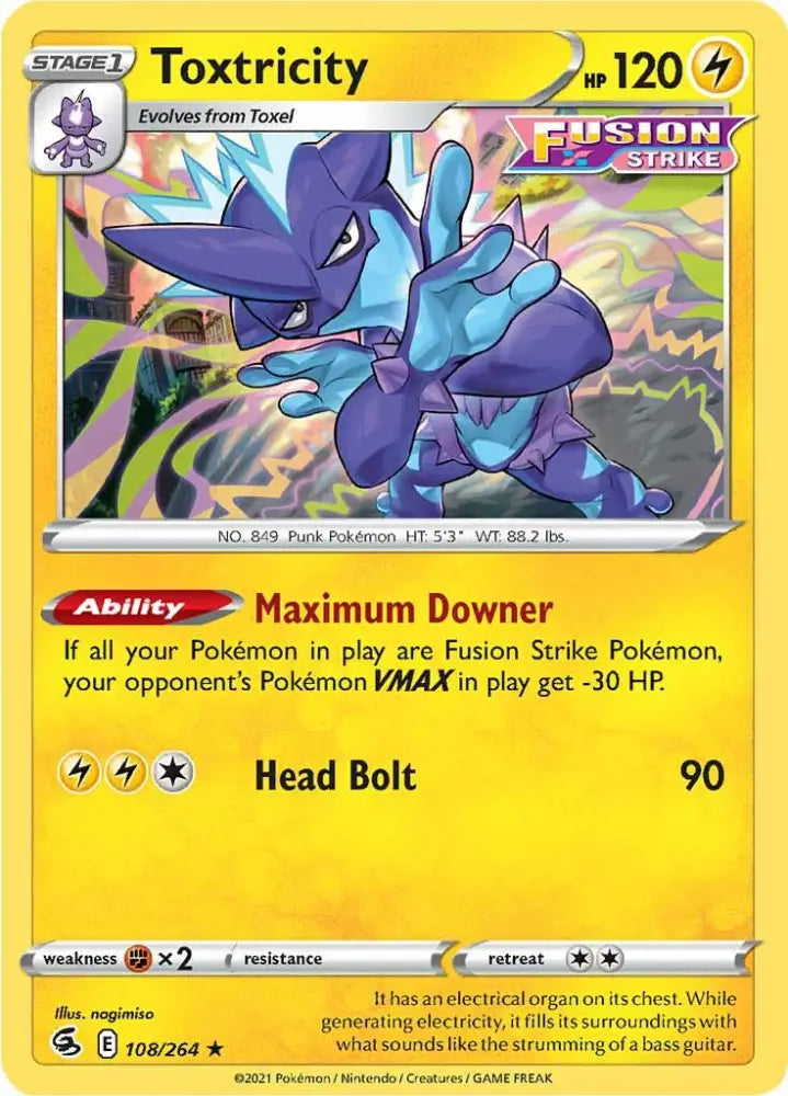 Toxtricity (108/264) [Sword & Shield: Fusion Strike] - Pokemon Single