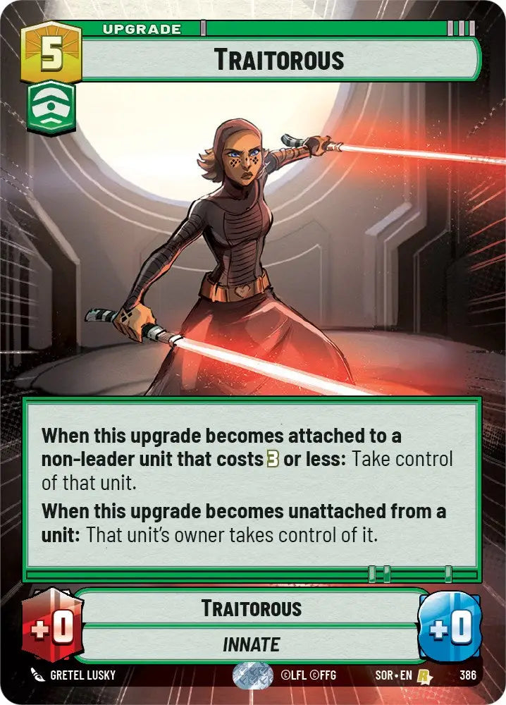 Traitorous (Hyperspace) (386) [Spark of Rebellion] - Star Wars: Unlimited Single