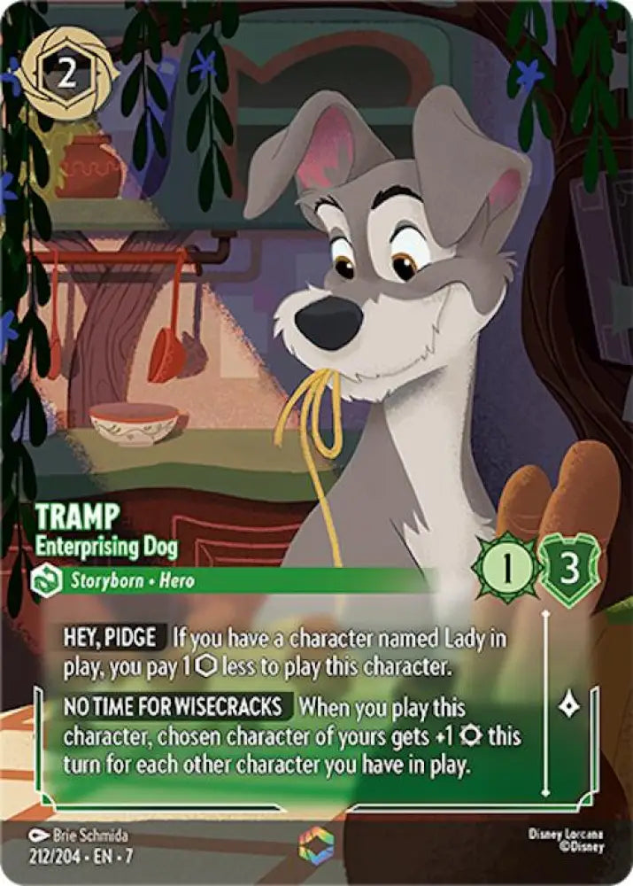 Tramp - Enterprising Dog (Enchanted) (212/204) [Archazia’s Island] - Lorcana Single