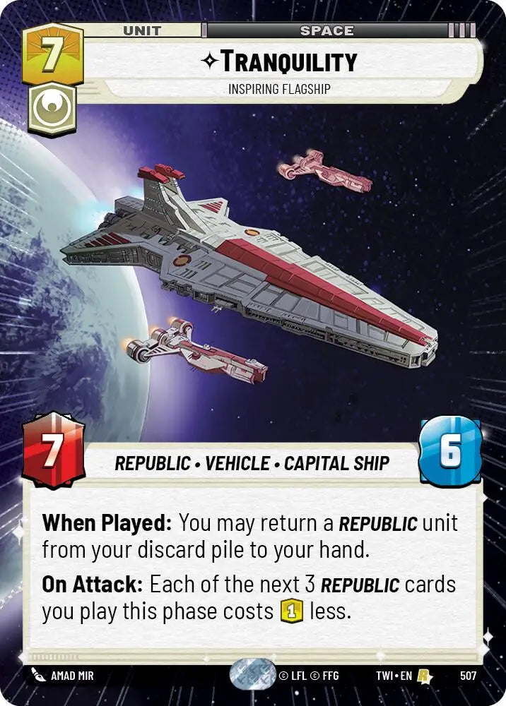 Tranquility - Inspiring Flagship (Hyperspace) (507) [Twilight of the Republic] - Star Wars: Unlimited Single
