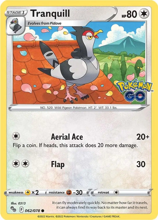 Tranquill (062/078) [Pokémon GO] - Pokemon Single