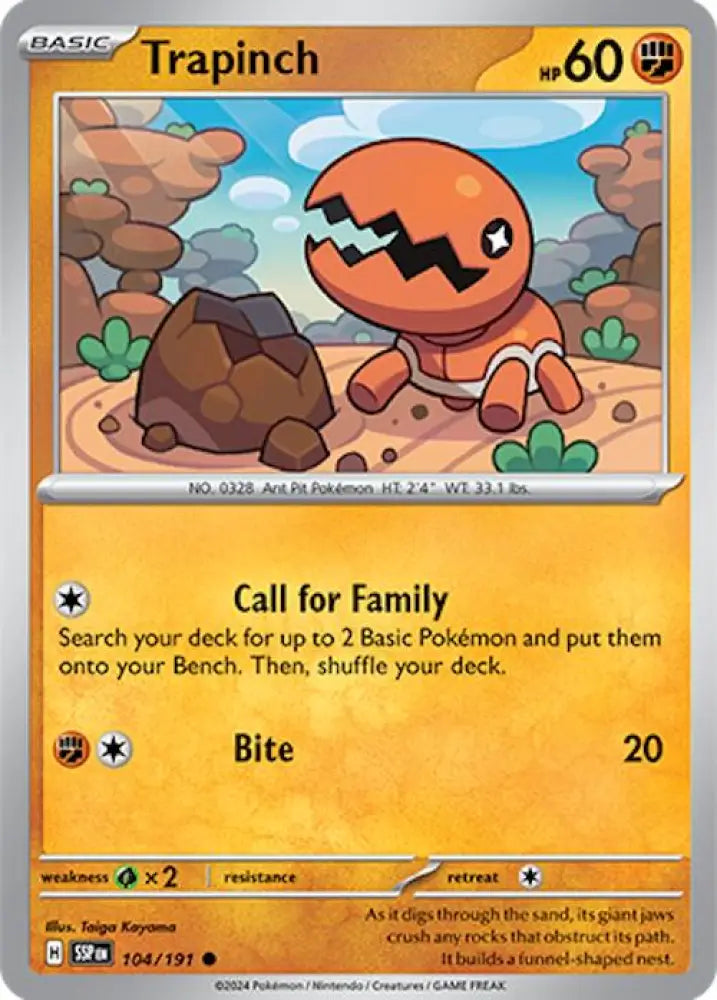 Trapinch (104/191) [Scarlet & Violet: Surging Sparks] - Pokemon Single