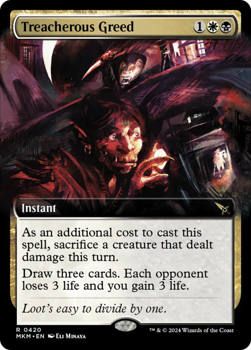 Treacherous Greed (Extended Art) [Murders at Karlov Manor] - MTG Single
