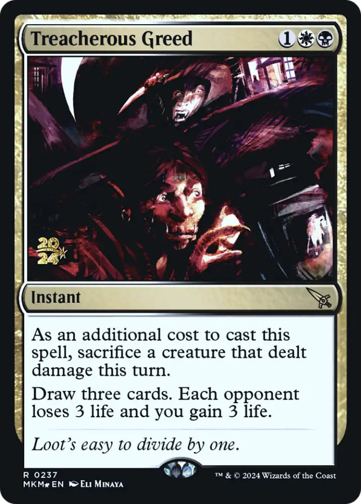 Treacherous Greed [Murders at Karlov Manor Prerelease Promos] - MTG Single
