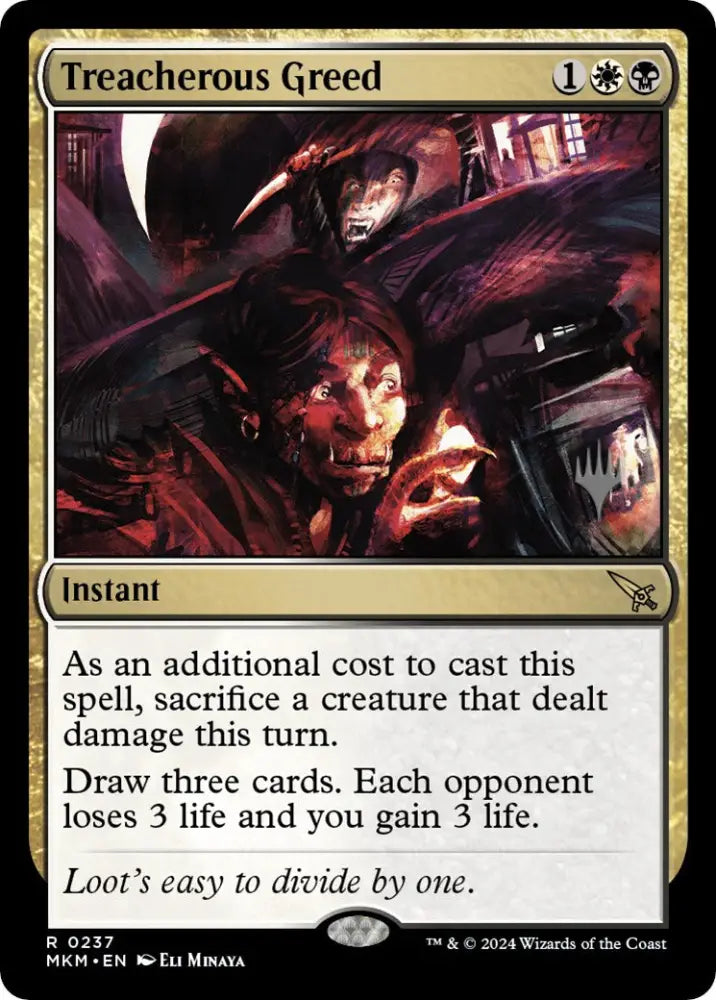 Treacherous Greed (Promo Pack) [Murders at Karlov Manor Promos] - MTG Single