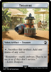 Treasure (0002) // Golem Double-Sided Token [Jurassic World Collection Tokens] - MTG Single
