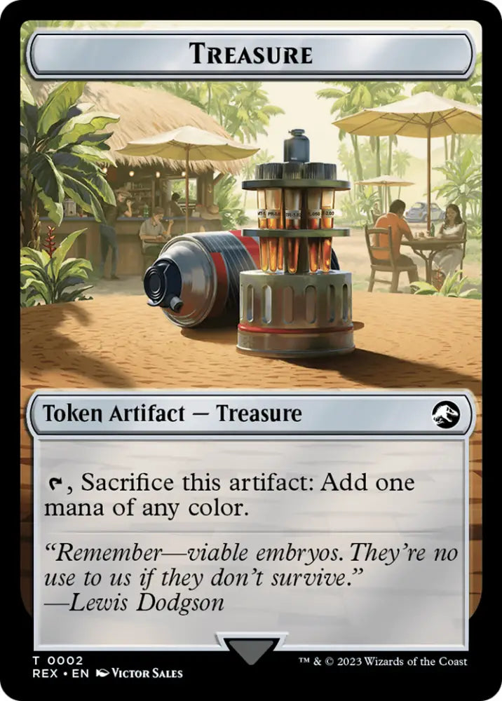 Treasure (0002) // Golem Double-Sided Token [Jurassic World Collection Tokens] - MTG Single