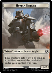 Treasure (0018) // Human Knight Double-Sided Token [Fallout Tokens] - MTG Single