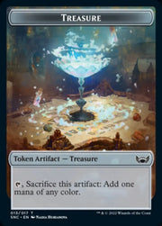 Treasure (013) // Wizard Double-Sided Token [Streets of New Capenna Tokens] - MTG Single