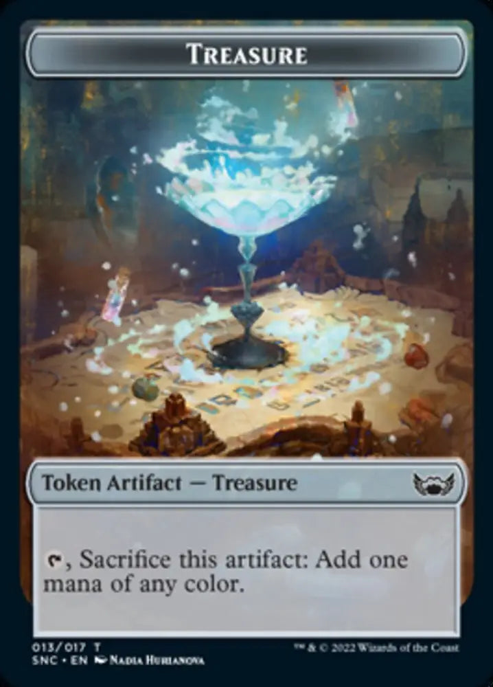Treasure (013) // Wizard Double-Sided Token [Streets of New Capenna Tokens] - MTG Single