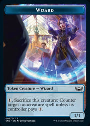 Treasure (013) // Wizard Double-Sided Token [Streets of New Capenna Tokens] - MTG Single