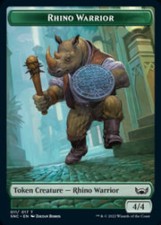 Treasure (014) // Rhino Warrior Double-Sided Token [Streets of New Capenna Tokens] - MTG Single