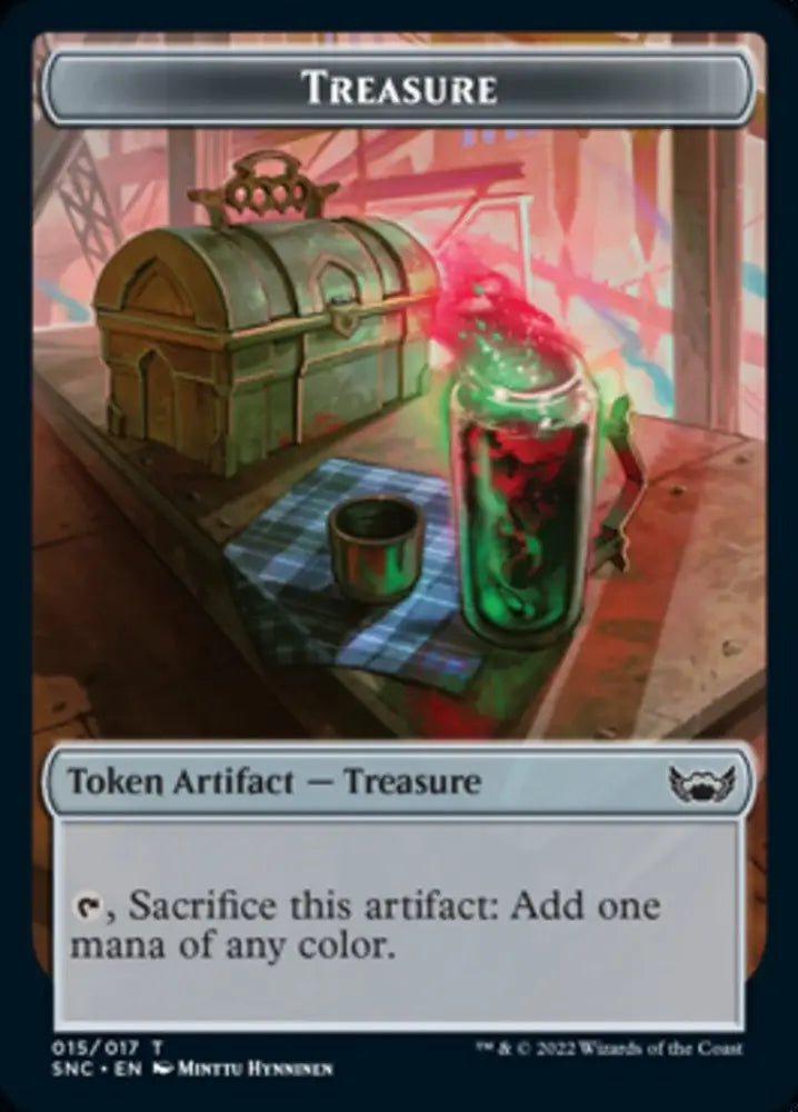 Treasure (015) // Angel Double-Sided Token [Streets of New Capenna Tokens] - MTG Single