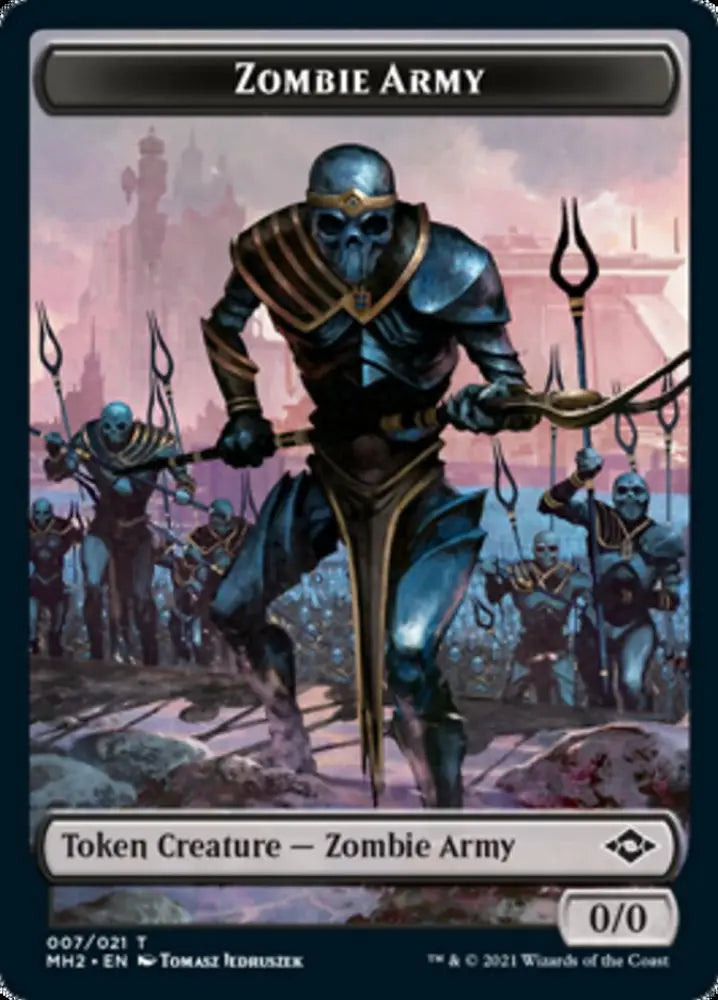 Treasure (21) // Zombie Army Double-Sided Token [Modern Horizons 2 Tokens] - MTG Single