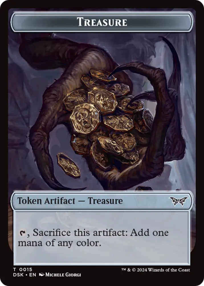 Treasure // Copy Double-Sided Token [Duskmourn: House of Horror Tokens] - MTG Single