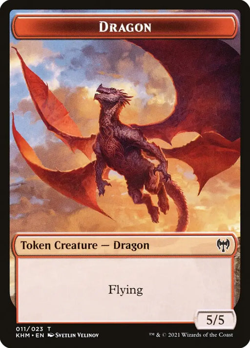 Treasure // Dragon Double-Sided Token [Kaldheim Tokens] - MTG Single