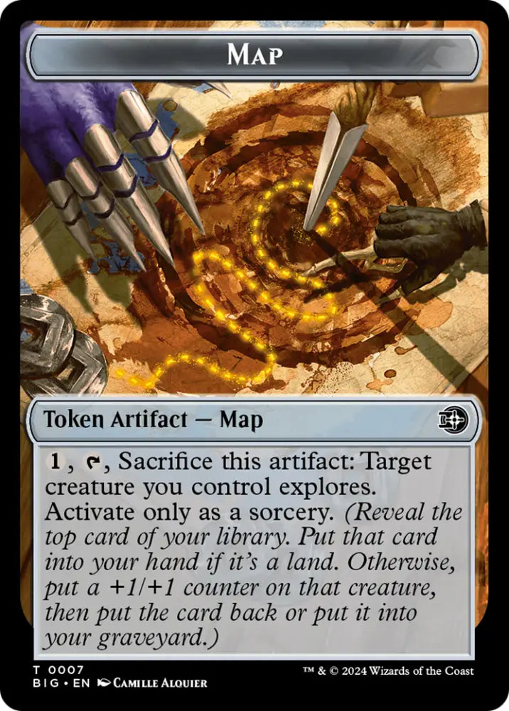 Treasure // Map Double-Sided Token [Outlaws of Thunder Junction Tokens] - MTG Single