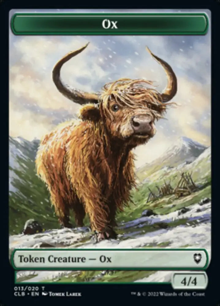Treasure // Ox Double-Sided Token [Commander Legends: Battle for Baldur’s Gate Tokens] - MTG Single