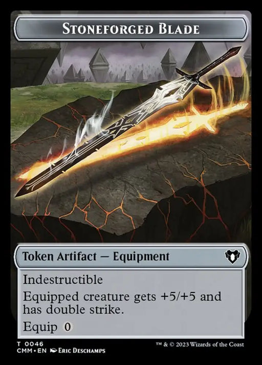 Treasure // Stoneforged Blade Double-Sided Token [Commander Masters Tokens] - MTG Single