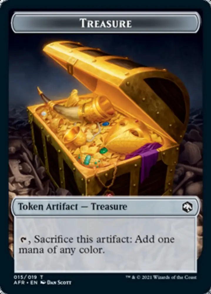 Treasure // Zombie Double-Sided Token [Dungeons & Dragons: Adventures in the Forgotten Realms Tokens] - MTG Single
