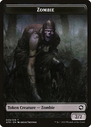 Treasure // Zombie Double-Sided Token [Dungeons & Dragons: Adventures in the Forgotten Realms Tokens] - MTG Single