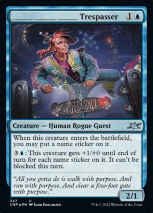 _____ _____ _____ Trespasser (Galaxy Foil) [Unfinity] - MTG Single