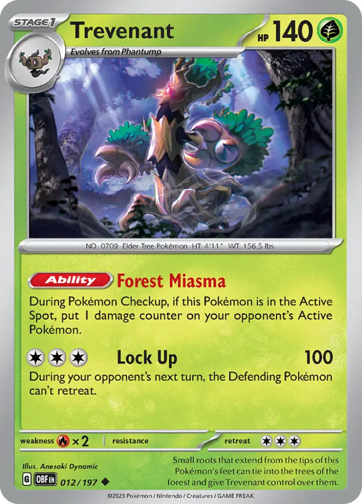 Trevenant (012/197) [Scarlet & Violet: Obsidian Flames] - Pokemon Single