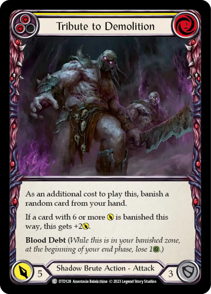 Tribute to Demolition (Yellow) [Dusk Till Dawn] - Flesh And Blood Single